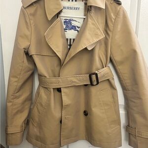 Burberry Slim Fit Cotton Blend Trench Jacket Size 4